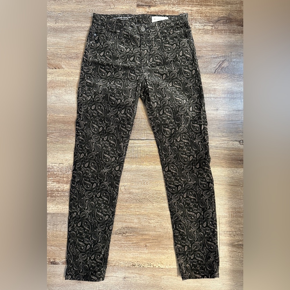 Anthropologie AG Velvet Paisley Pants Size 28R